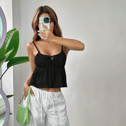 Dam Tanktopp Ärmellös Spaghetti Band Bomull 3