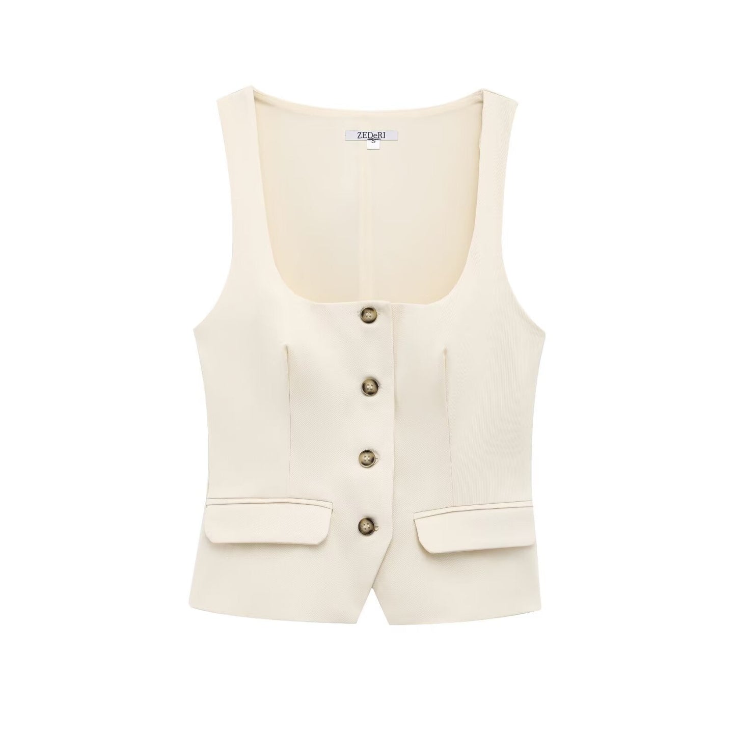 Variant image for Dam Cardigan Fyrkantiga Ärmar Polyester med Knappdetaljer-4