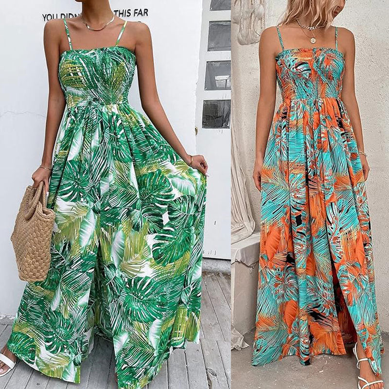 Dam Lång Kjol A-linjeformad Polyester med Tryckt Mönster-2