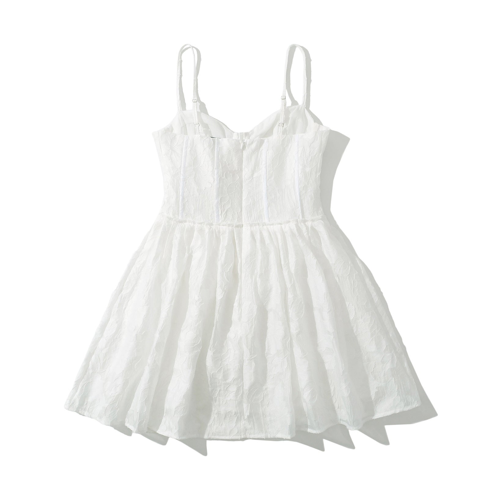 Kvinnors Klänning Ruffle Detaljer Svängande Kjol Andningsbart Material 5