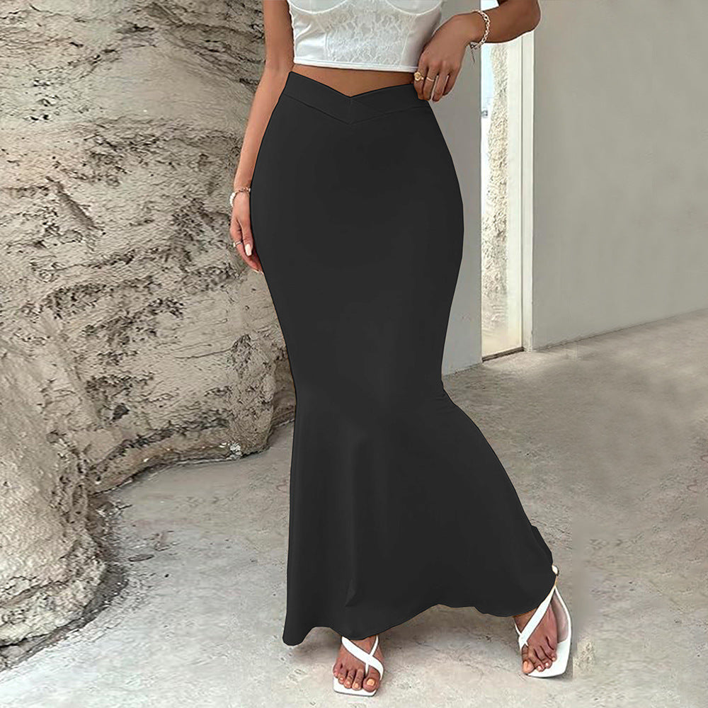 Maxikjol Dam Elegant Elastisk Tyg Lång Kjol 2