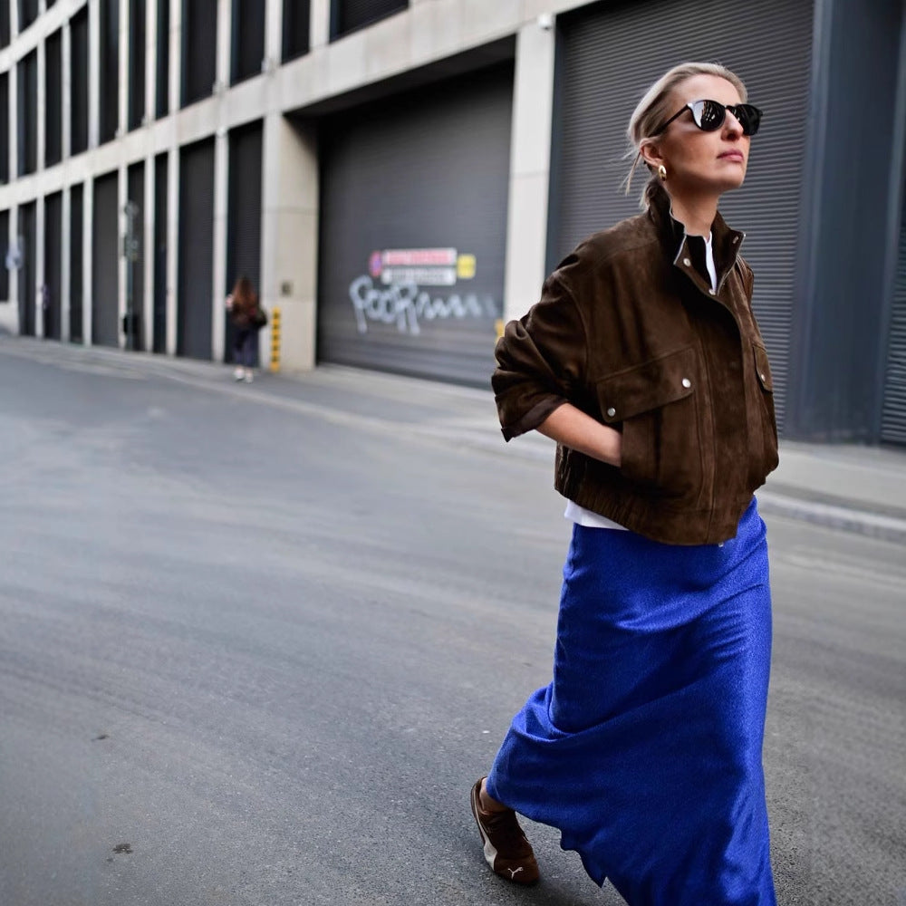 Damjacka i Mocka Modern Midjepassform med Praktiska Fickor-4