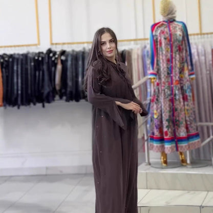 Dam Tröja Rundhalsad Långärmad Mjukt Tyg-3