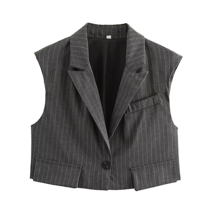 Dam Byxor Set Ärmlös Patchwork Polyester med Elastisk Midja 5
