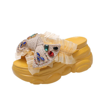 Kvinnors Pantoletter Ruffle Design Syntetiskt Material 6