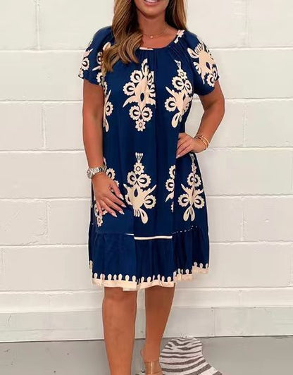 Variant image for Dam Klänning Kortärmad Utskriven Polyester-41