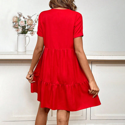 Maxiklänning Dam Hög Midja Vävda Tyger-3