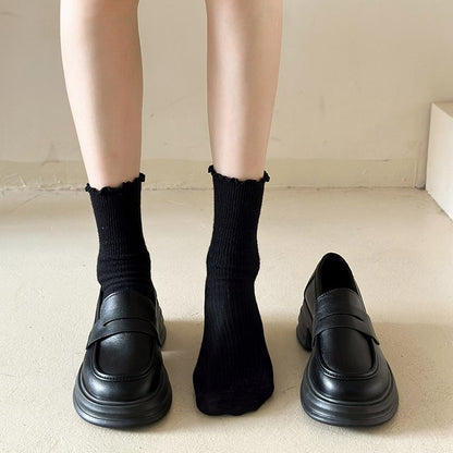 Kvinnor Loafers i Syntetiskt Läder – Elegant och Bekväm Design, Vadderad Fotbotten, Färg Svart/Brown, Storlek 36-41 4