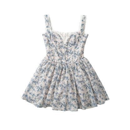 Kvinnors Miniklänning Blommig Design Justerbara Spaghettiband Andningsbart Tyg 5