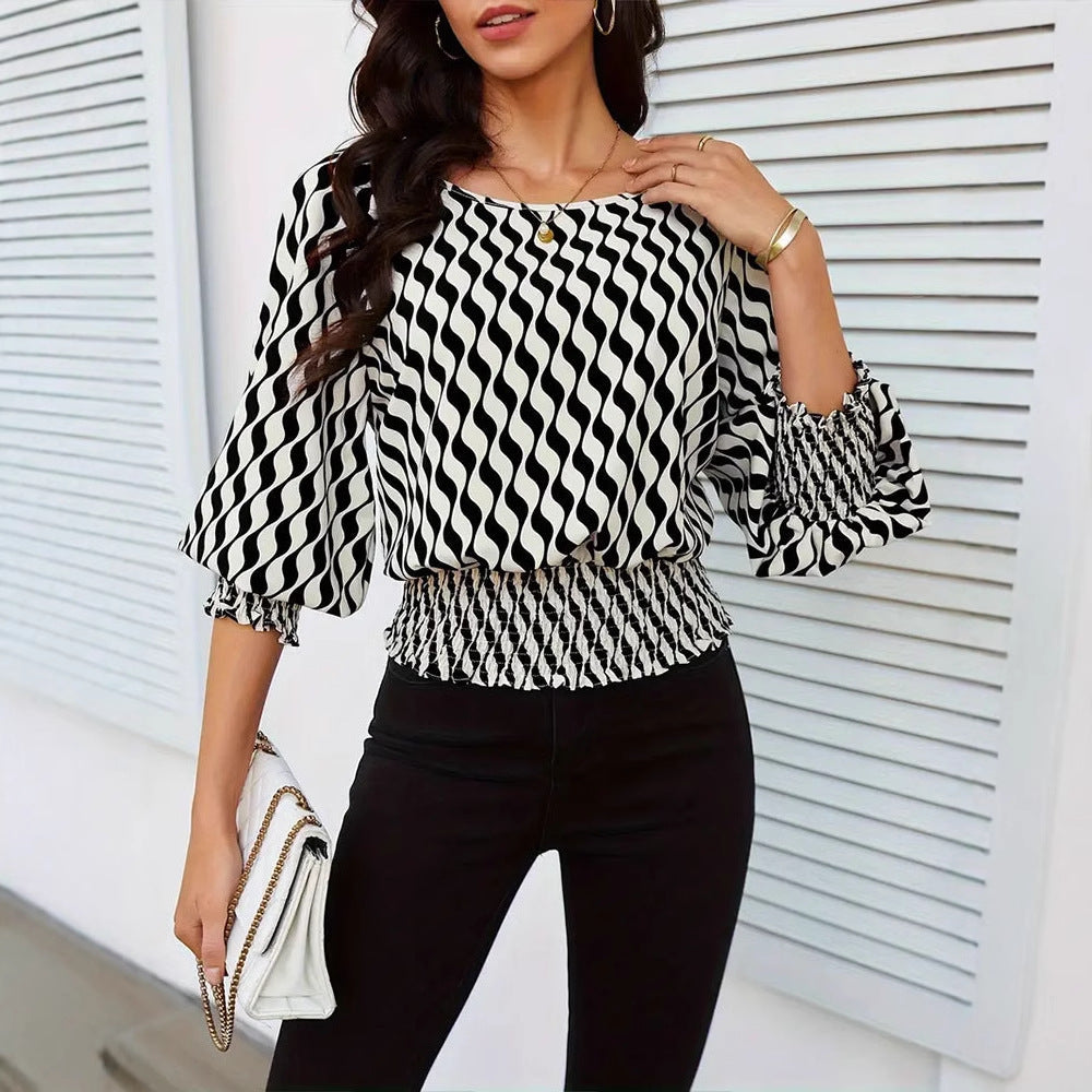 Kvinnor Wrap Top Trendig Design Lätt Tyg-2