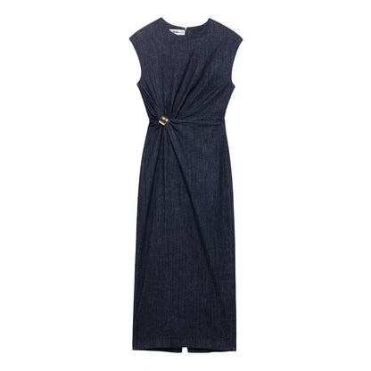 Variant image for Dam Klänning Veckad Lång Polyester Elegant Sommar-1
