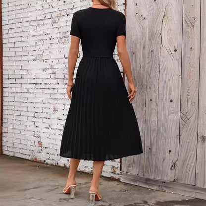 Dam Klänning Midi A-Linjeformad Korta Ärmar Polyester-2