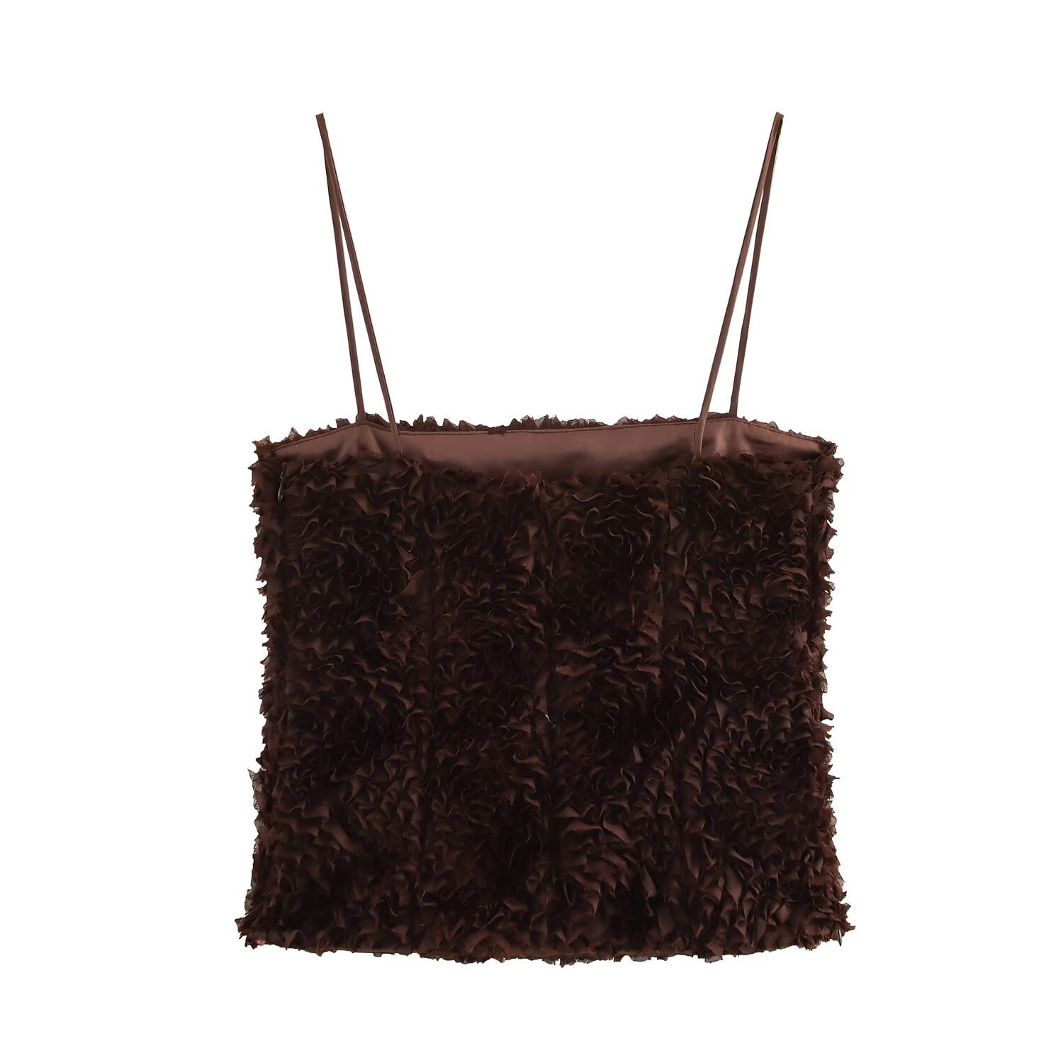 Dam Mesh Topp Fluffig Polyester-2