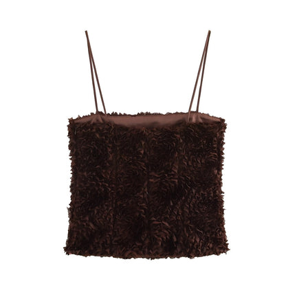 Dam Mesh Topp Fluffig Polyester-2