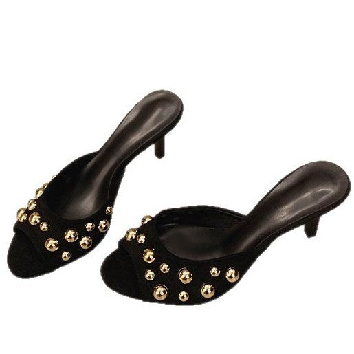 Dam Skor Mula Pärldetalj Blockhäl Syntetiska Material 5