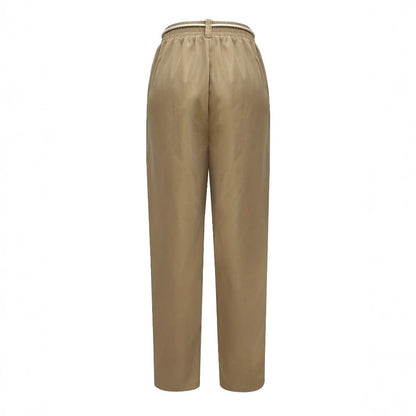 Dam Fritidsbyxor Elastiskt Midjeband med Praktiska Fickor 4