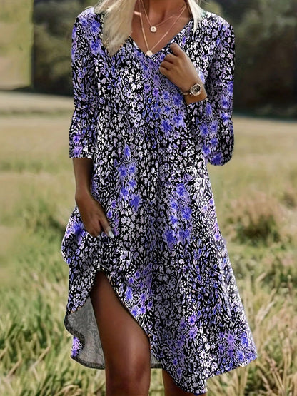 Variant image for Dam Klänning V-ringad A-linjeformad Bomull Polyester-11