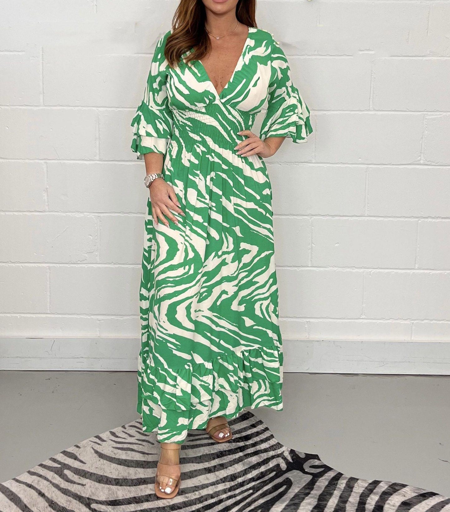 Variant image for Kvinnors A-Line Klänning Geometriskt Mönster Spandex-11