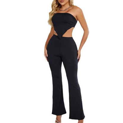 Dams Jumpsuit Asymmetrisk Design Elastiskt Tyg-6
