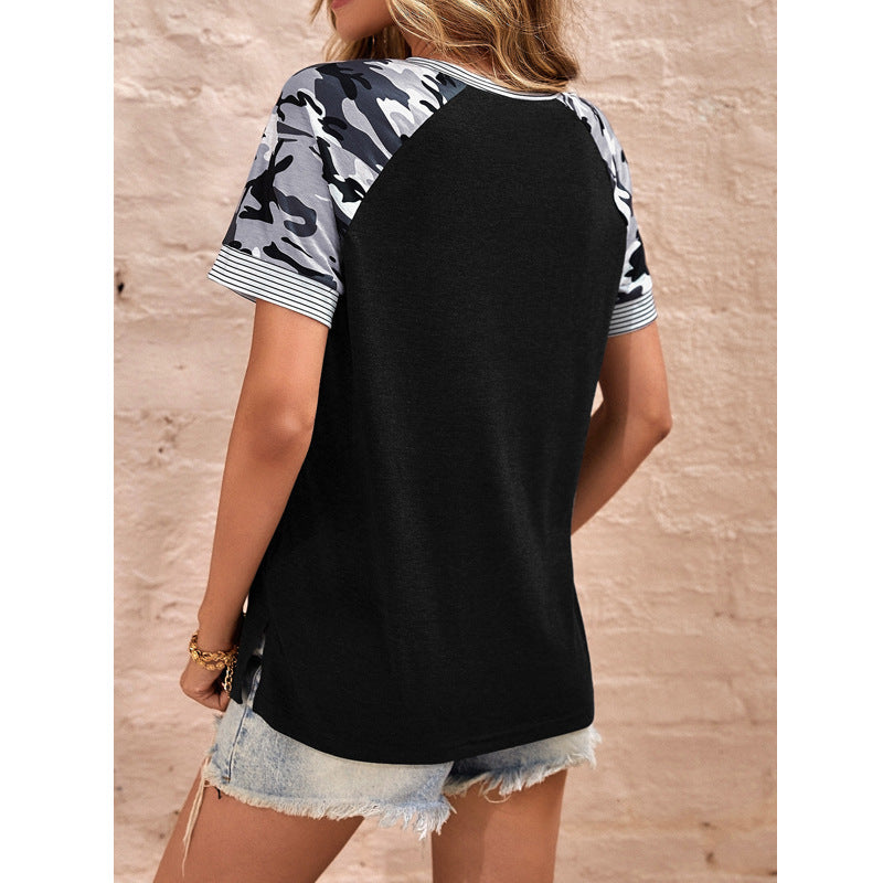 Herr T-shirt Kortärmad Kamouflage Polyester-3