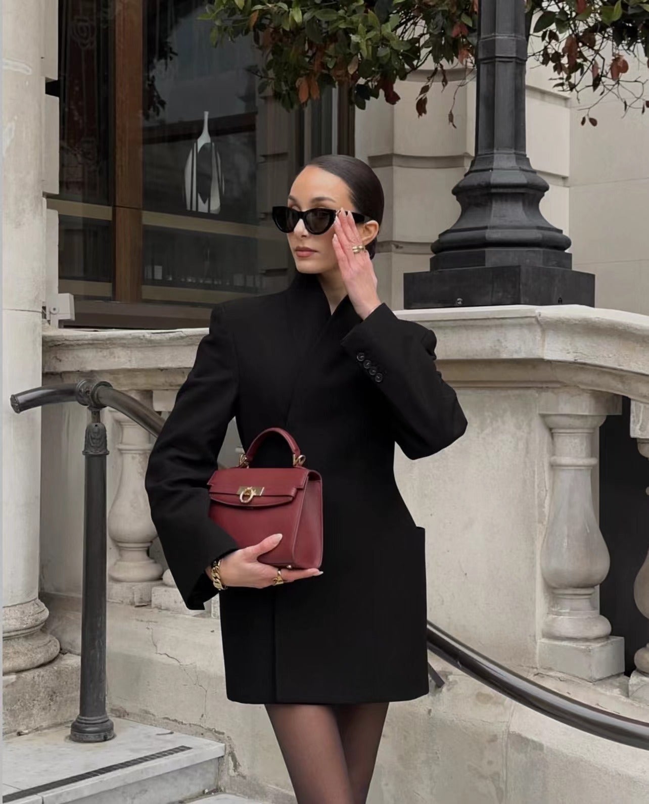 Asymmetrisk Blazerklänning för Kvinnor i Högkvalitativt Tyg – Elegant och Mångsidig för Arbete och Kvällsevenemang 9