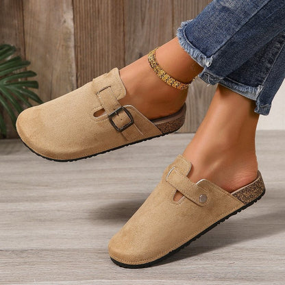 Elegant Mocka Träskor Dam med Dekorativt Spänne – Vadderad Innersula och Gummisula för Optimal Komfort 3