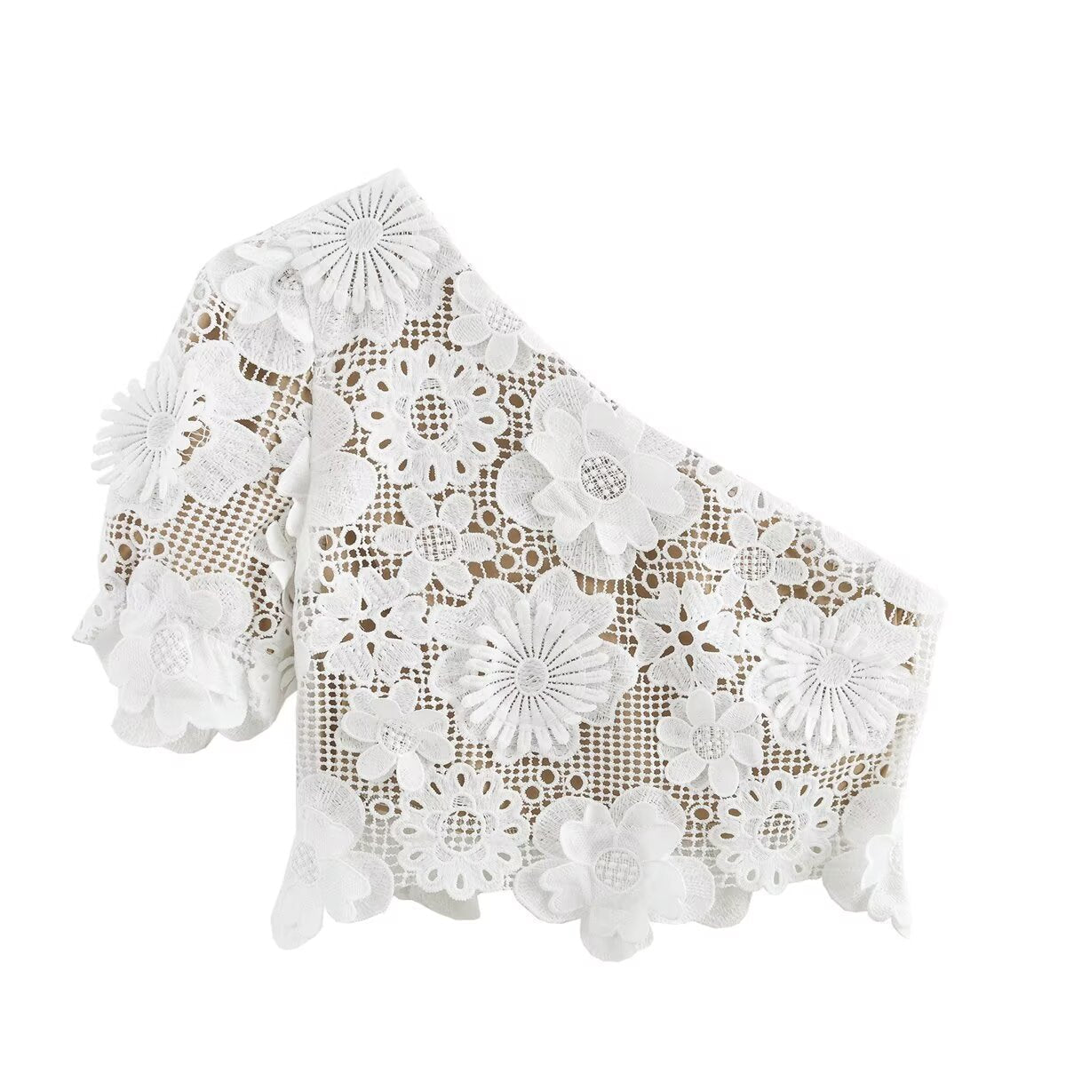 Dam Asymmetrisk Blus Trekvartsärmar Polyester 2