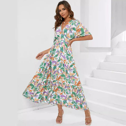 Damklänning A-Line Viskos för Strandsemester-5