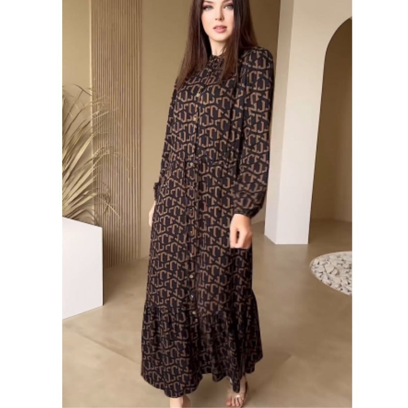 Långklänning Dam A-Linjeformad Polyester Elegant med Långa Ärmar – Perfekt för Bröllop och Fest 2