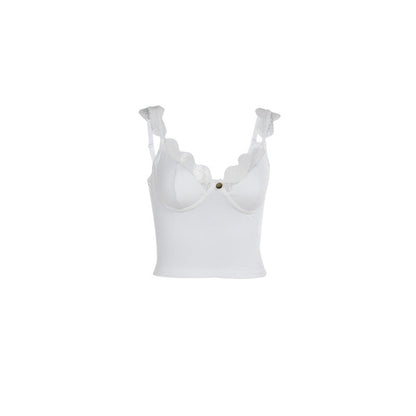 Kvinnors Bustier Justerbara Bärar Mjuk Bomullsmix Elegant Detalj-6