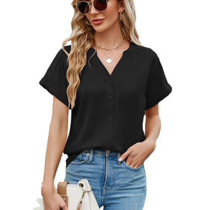 Dam Cardigan V-Neck Lätt Is-Silk med Knappar-4