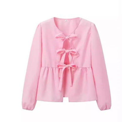 Kvinnors Blus Dekorativa Detaljer Ruffle Andningsbart Tyg 5