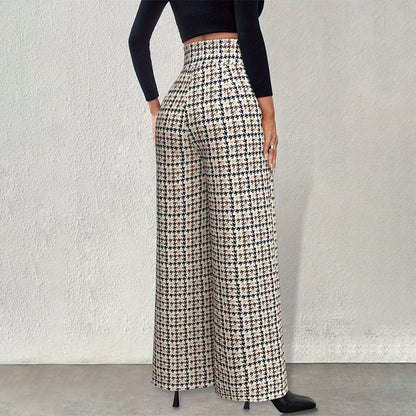 Kvinnors Palazzo Byxor Högmidjade Flödande Design i Hållbart Material 4