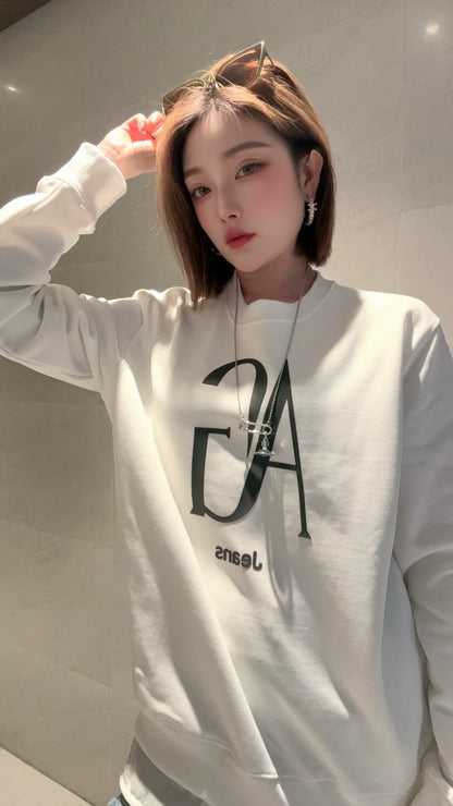 Variant image for Stickad Dam Tröja Löst Passande Cirkulär Halsringning i 100% Bomull-5