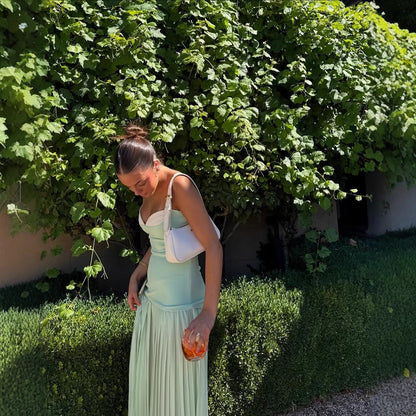 Maxiklänning Dam Draperad med Rüsch Detaljer i Andningsbart Material-4