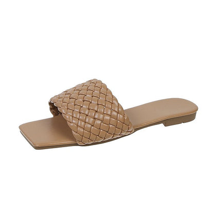 Kvinnors Öppna Mules Flätad Design Textil Sula-3