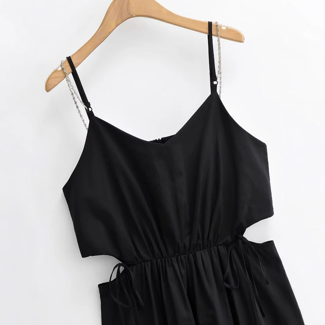 Kvinnors Wrap Klänning V-ringning Bomullsmix Rüschdetaljer-3