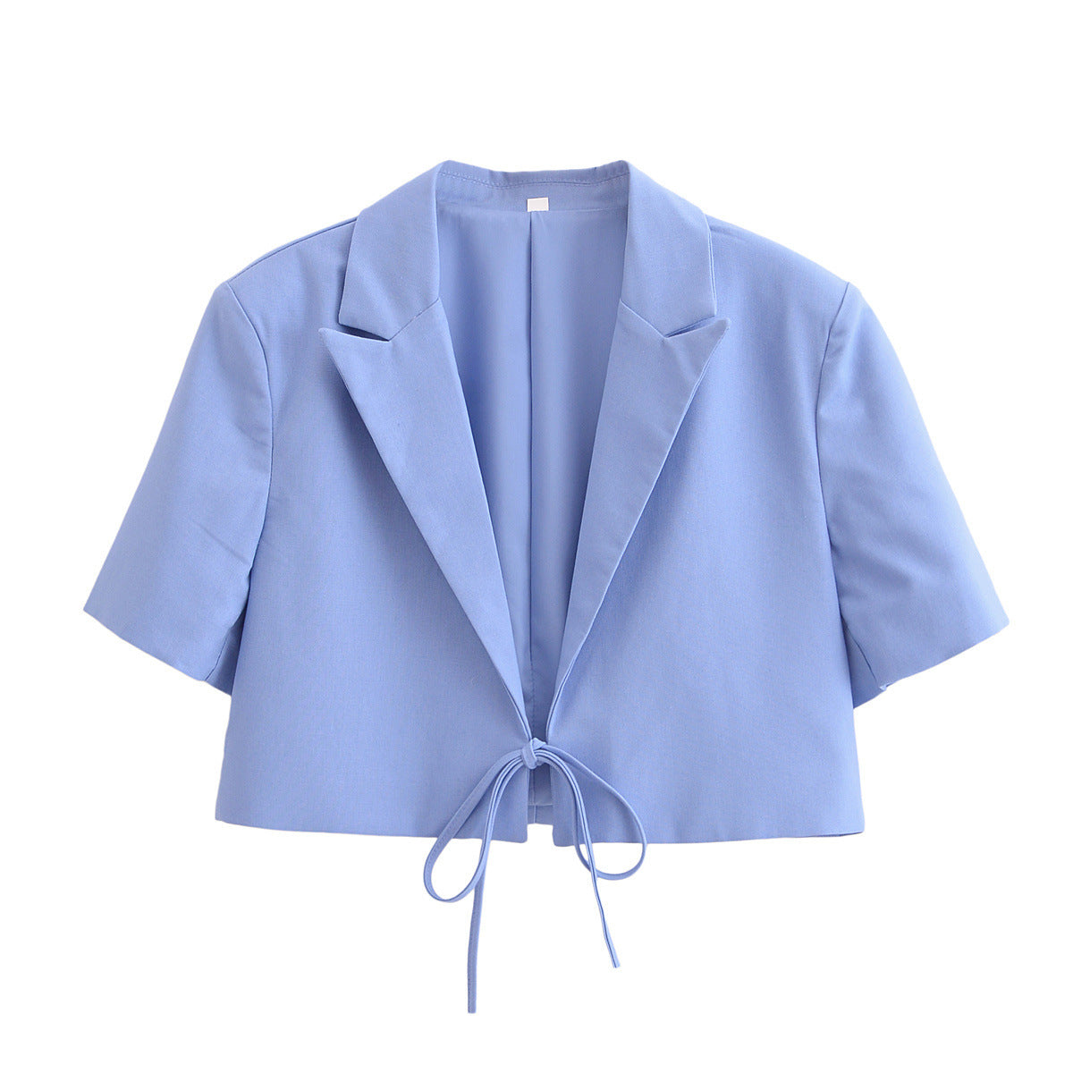 Dam Blazerjacka Halv Ärmar Patchworkdesign Polyester-4