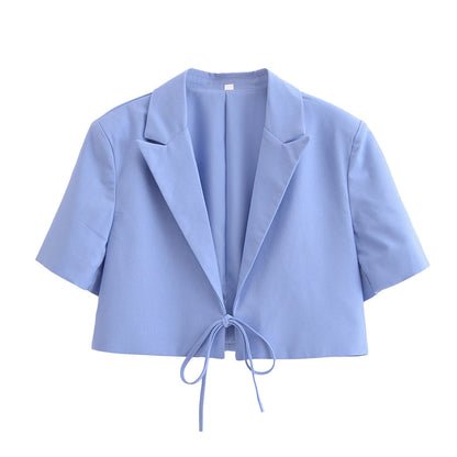 Variant image for Dam Blazerjacka Halv Ärmar Patchworkdesign Polyester-5