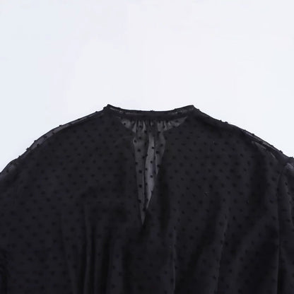 Damklänning V-ringad A-linjeformad Transparent Tyll 2