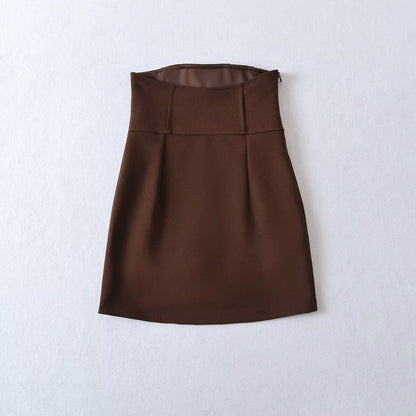 Kvinnors Minikjol Hög Midja Elegant Rynkkast Elastiskt Tyg 4