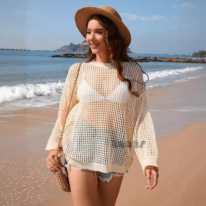 Dam Bikinitröja Urban Stil Akryl Långärmad-3