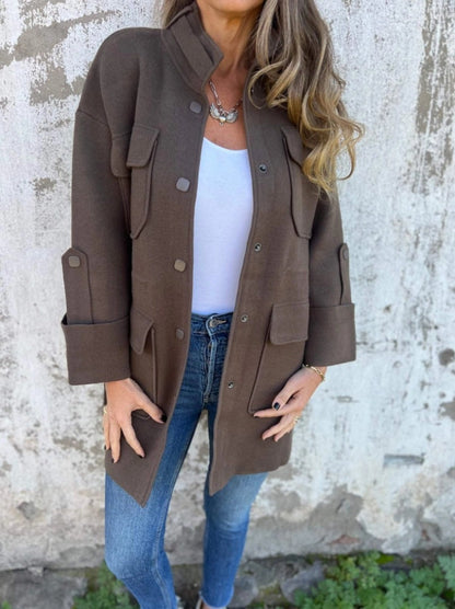 Variant image for Dam Vändbar Wollmantel Regular Fit Polyester-25