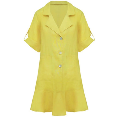 Dam A-Linje Klänning Kortärmad Enfärgad Polyester 3