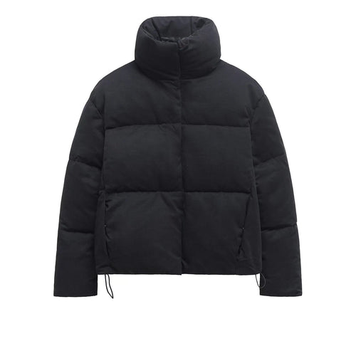 Damjacka Kort Stativkrage Bomull Polyester för Streetwear-1