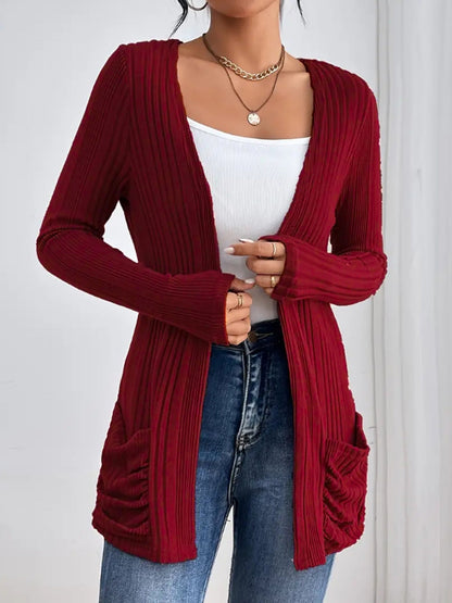 Variant image for Dam Cardigan Utan Krage Rippad Fleece 95% Polyester 5% Spandex-5