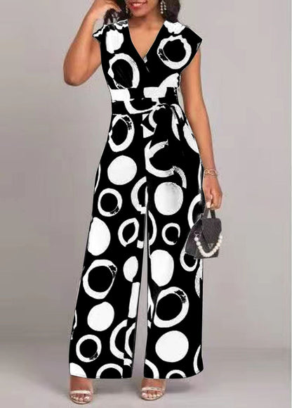 Variant image for Dam Jumpsuit V-ringning Hög Midja Tryckt Polyester-6