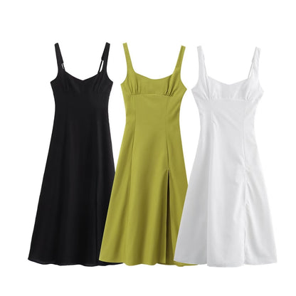 Damklänning V-ringad Lång Polyester med Patchwork för Sommarfester-2