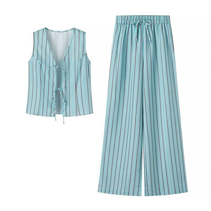 Variant image for Dam Streetwear Set Randig Kofta Polyester Långa Byxor-9