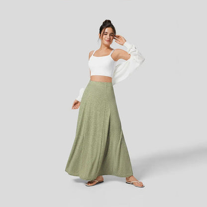 Dam Midi Kjol Draperad Stickad-4